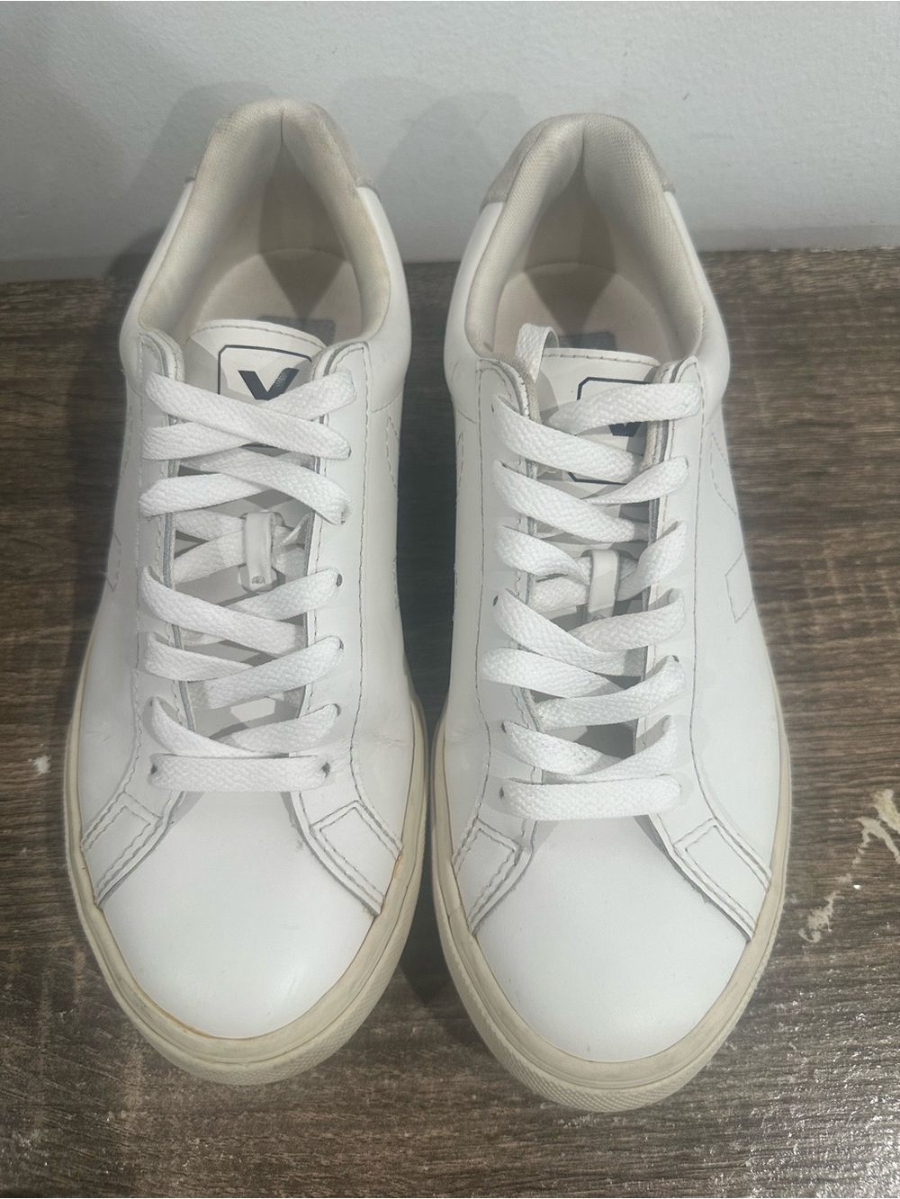Veja White Leather Low-Top Sneakers